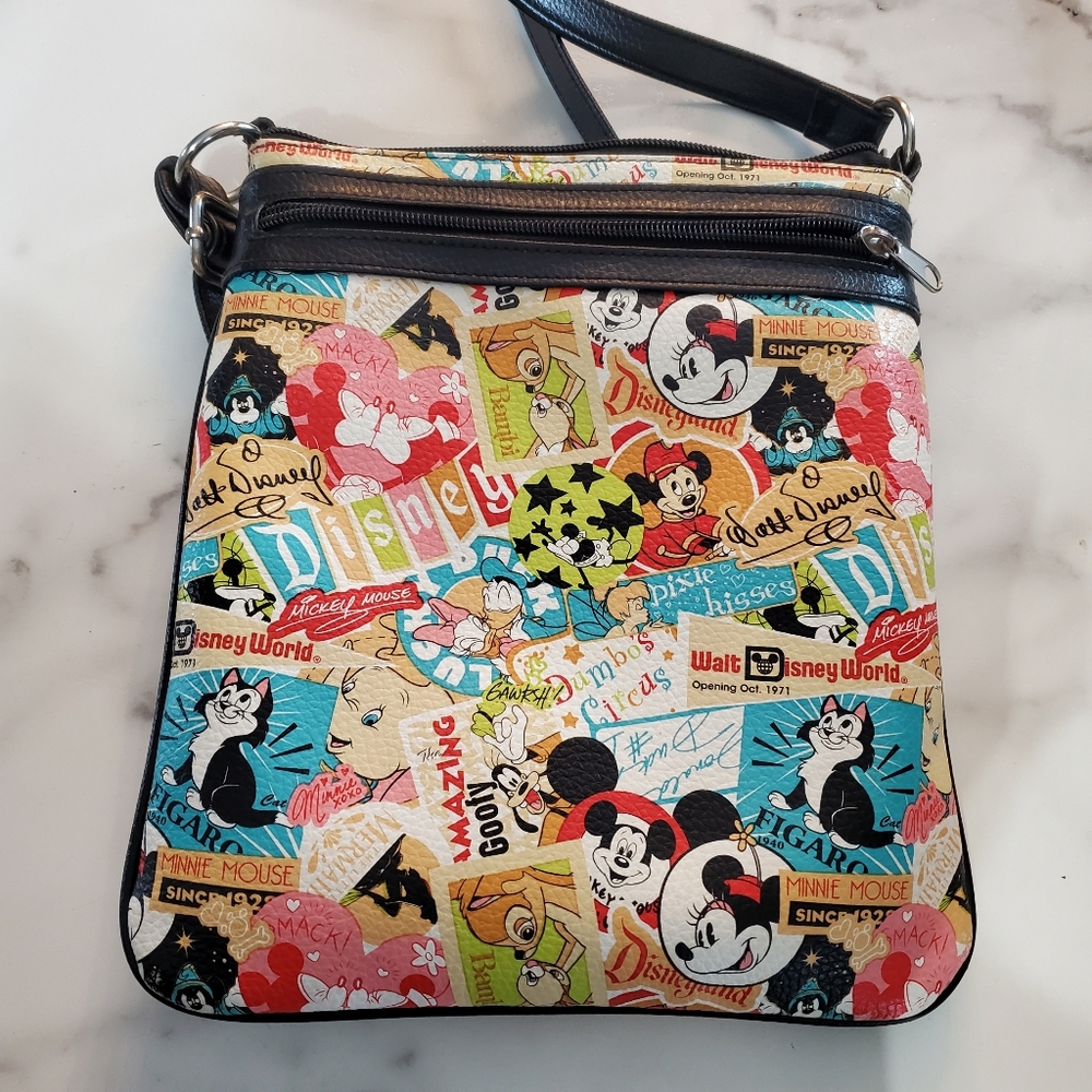 Disney Parks Mickey Mouse Crossbody Purse Classic Collage Pattern - Picture 14 of 16